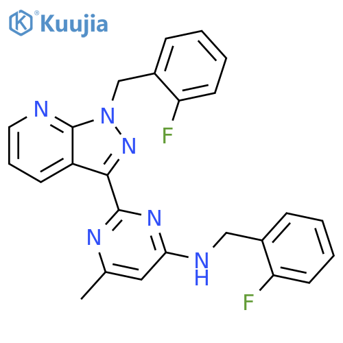 4-Pyrimidinamine,N-[(2-fluorophenyl)methyl]-2-[1-[(2-fluorophenyl)methyl]-1H-pyrazolo[3,4-b]pyridin-3-yl]-6-methyl- structure