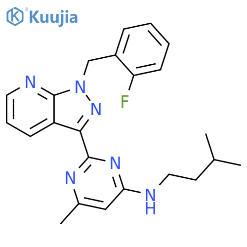 4-Pyrimidinamine,2-[1-[(2-fluorophenyl)methyl]-1H-pyrazolo[3,4-b]pyridin-3-yl]-6-methyl-N-(3-methylbutyl)- structure