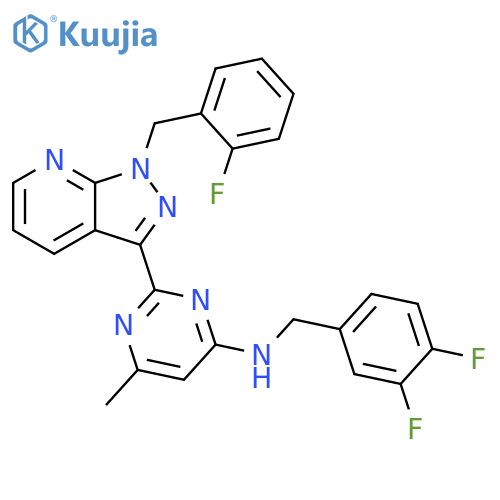 4-Pyrimidinamine,N-[(3,4-difluorophenyl)methyl]-2-[1-[(2-fluorophenyl)methyl]-1H-pyrazolo[3,4-b]pyridin-3-yl]-6-methyl- structure