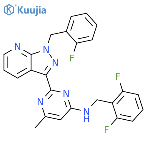 4-Pyrimidinamine,N-[(2,6-difluorophenyl)methyl]-2-[1-[(2-fluorophenyl)methyl]-1H-pyrazolo[3,4-b]pyridin-3-yl]-6-methyl- structure