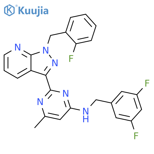 4-Pyrimidinamine,N-[(3,5-difluorophenyl)methyl]-2-[1-[(2-fluorophenyl)methyl]-1H-pyrazolo[3,4-b]pyridin-3-yl]-6-methyl- structure