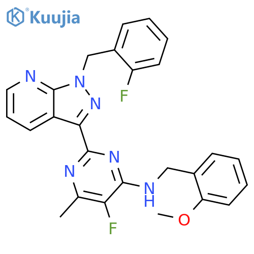 4-Pyrimidinamine,5-fluoro-2-[1-[(2-fluorophenyl)methyl]-1H-pyrazolo[3,4-b]pyridin-3-yl]-N-[(2-methoxyphenyl)methyl]-6-methyl- structure