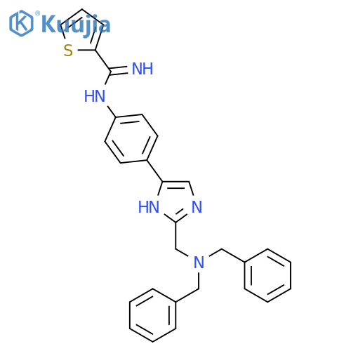 2-Thiophenecarboximidamide,N-[4-[2-[[bis(phenylmethyl)amino]methyl]-1H-imidazol-4-yl]phenyl]- structure
