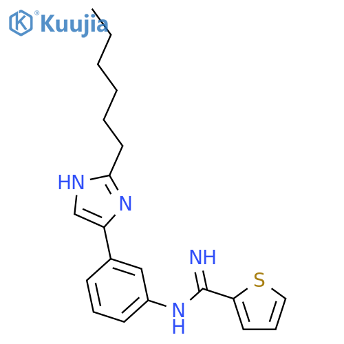 2-Thiophenecarboximidamide, N-[3-(2-hexyl-1H-imidazol-4-yl)phenyl]- structure