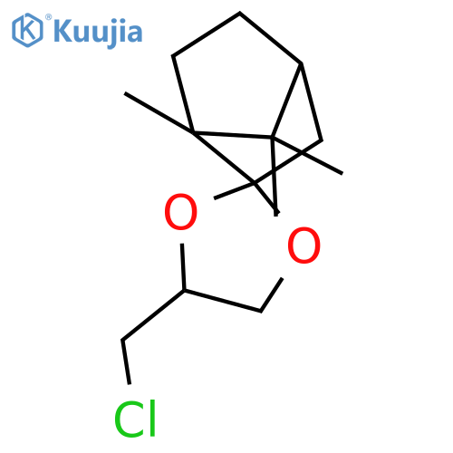 4-(chloromethyl)-4',7',7'-trimethylspiro[1,3-dioxolane-2,3'-bicyclo[2.2.1]heptane] structure