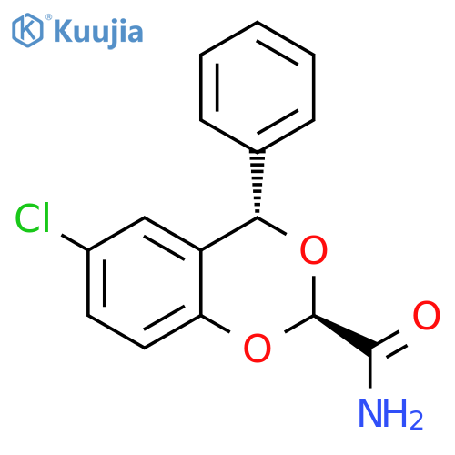 4H-1,3-Benzodioxin-2-carboxamide, 6-chloro-4-phenyl-, trans- structure