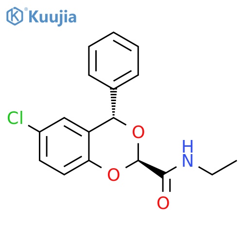 4H-1,3-BENZODIOXIN-2-CARBOXAMIDE, 6-CHLORO-N-ETHYL-4-PHENYL-, TRANS- structure