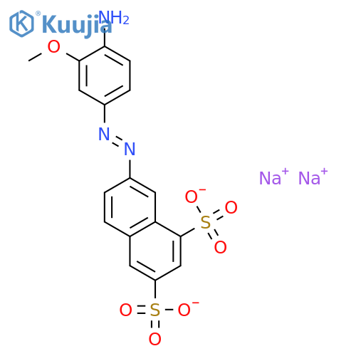 1,3-Naphthalenedisulfonicacid, 7-[2-(4-amino-3-methoxyphenyl)diazenyl]-, sodium salt (1:2) structure