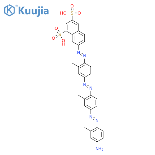 7-[(E)-{4-[(E)-{4-[(E)-(4-amino-2-methylphenyl)diazenyl]-2-methylphenyl}diazenyl]-2-methylphenyl}diazenyl]naphthalene-1,3-disulfonic acid structure