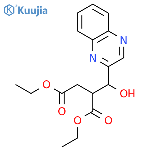 Butanedioic acid, (hydroxy-2-quinoxalinylmethyl)-, diethyl ester structure