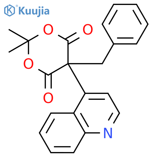 1,3-DIOXANE-4,6-DIONE, 2,2-DIMETHYL-5-(PHENYLMETHYL)-5-(4-QUINOLINYL)- structure