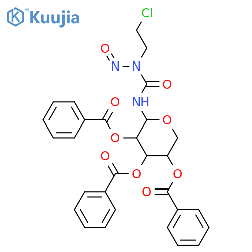 Urea, N-(2-chloroethyl)-N-nitroso-N'-(2,3,4-tri-O-benzoyl-β-D-ribopyranosyl)- structure