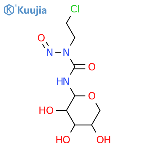 N-[(2-chloroethyl)(nitroso)carbamoyl]-beta-D-ribopyranosylamine structure