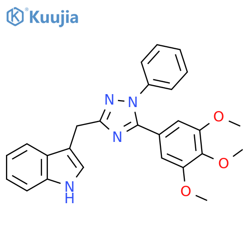 1H-Indole,3-[[1-phenyl-5-(3,4,5-trimethoxyphenyl)-1H-1,2,4-triazol-3-yl]methyl]- structure