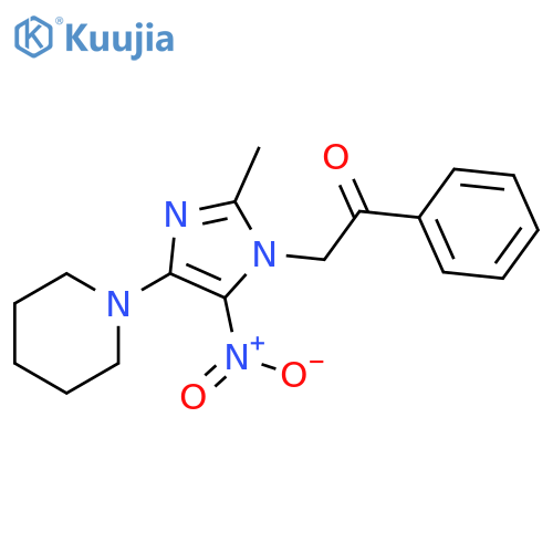 Ethanone,2-[2-methyl-5-nitro-4-(1-piperidinyl)-1H-imidazol-1-yl]-1-phenyl- structure