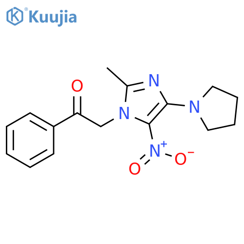 Ethanone,2-[2-methyl-5-nitro-4-(1-pyrrolidinyl)-1H-imidazol-1-yl]-1-phenyl- structure