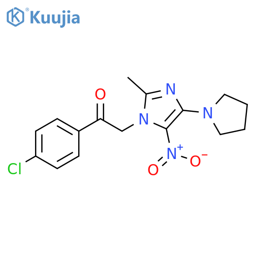 Ethanone,1-(4-chlorophenyl)-2-[2-methyl-5-nitro-4-(1-pyrrolidinyl)-1H-imidazol-1-yl]- structure
