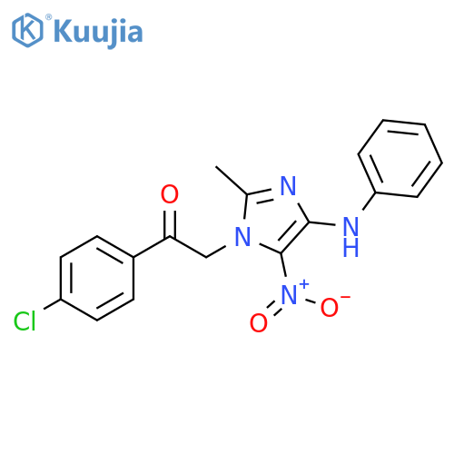 Ethanone,1-(4-chlorophenyl)-2-[2-methyl-5-nitro-4-(phenylamino)-1H-imidazol-1-yl]- structure