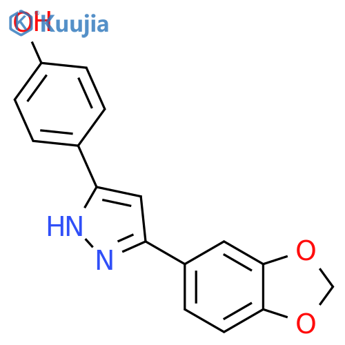 Phenol, 4-[5-(1,3-benzodioxol-5-yl)-1H-pyrazol-3-yl]- structure