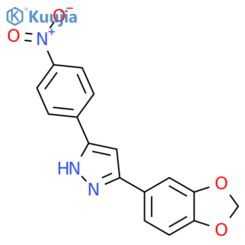 1H-Pyrazole, 3-(1,3-benzodioxol-5-yl)-5-(4-nitrophenyl)- structure