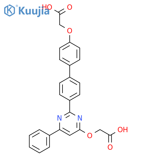 Acetic acid,[[2-[4'-(carboxymethoxy)[1,1'-biphenyl]-4-yl]-6-phenyl-4-pyrimidinyl]oxy]- structure