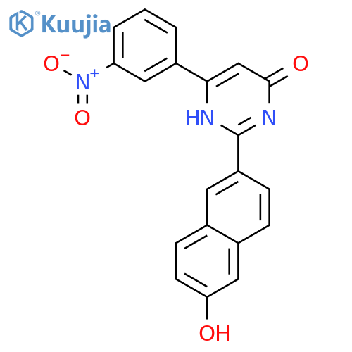 4(1H)-Pyrimidinone, 2-(6-hydroxy-2-naphthalenyl)-6-(3-nitrophenyl)- structure