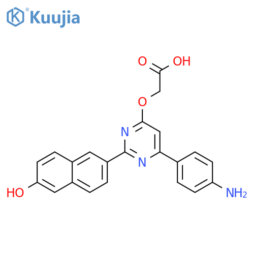 Acetic acid,[[6-(4-aminophenyl)-2-(6-hydroxy-2-naphthalenyl)-4-pyrimidinyl]oxy]- structure