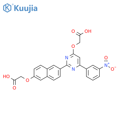 Acetic acid,[[2-[6-(carboxymethoxy)-2-naphthalenyl]-6-(3-nitrophenyl)-4-pyrimidinyl]oxy]- structure