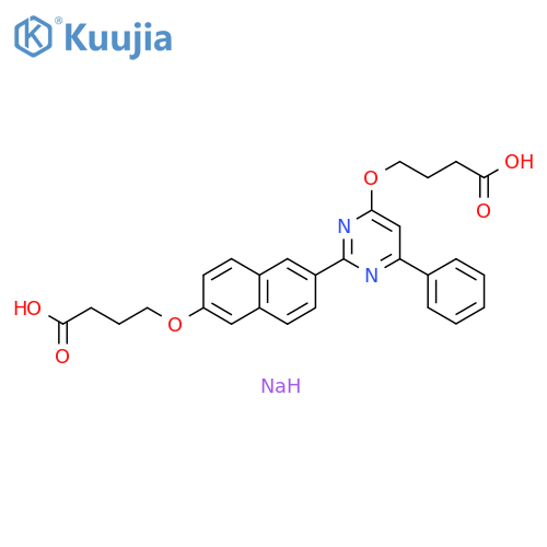 Butanoic acid, 4-[[2-[6-(3-carboxypropoxy)-2-naphthalenyl]-6-phenyl-4-pyrimidinyl]oxy]-, disodium salt (9CI) structure