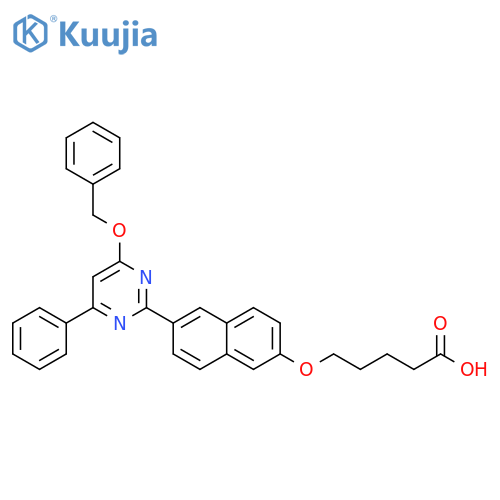 Pentanoic acid,5-[[6-[4-phenyl-6-(phenylmethoxy)-2-pyrimidinyl]-2-naphthalenyl]oxy]- structure