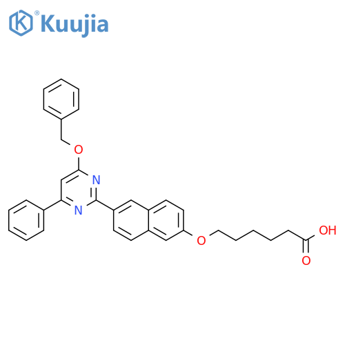 Hexanoic acid,6-[[6-[4-phenyl-6-(phenylmethoxy)-2-pyrimidinyl]-2-naphthalenyl]oxy]- structure
