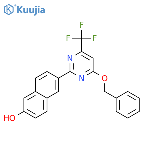 2-Naphthalenol, 6-[4-(phenylmethoxy)-6-(trifluoromethyl)-2-pyrimidinyl]- structure