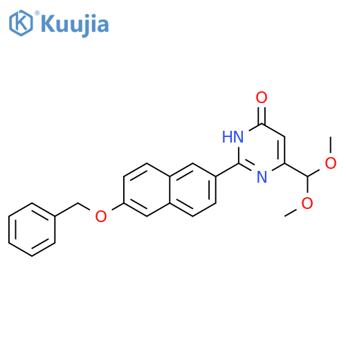 4(1H)-Pyrimidinone,6-(dimethoxymethyl)-2-[6-(phenylmethoxy)-2-naphthalenyl]- structure