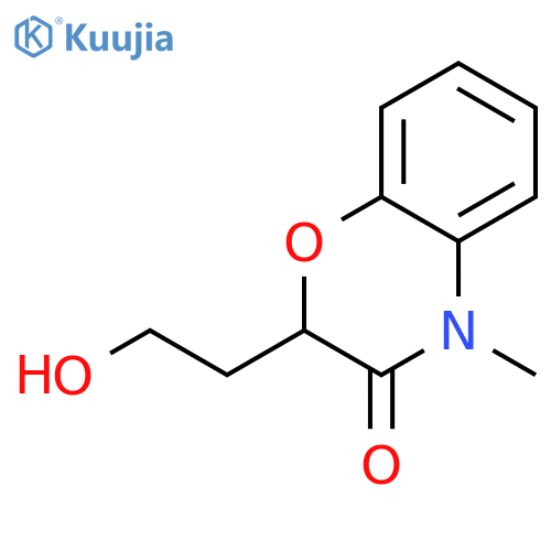 2H-1,4-Benzoxazin-3(4H)-one, 2-(2-hydroxyethyl)-4-methyl- structure