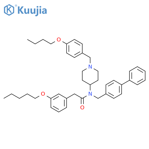 Benzeneacetamide,N-([1,1'-biphenyl]-4-ylmethyl)-N-[1-[(4-butoxyphenyl)methyl]-4-piperidinyl]-3-(pentyloxy)- structure
