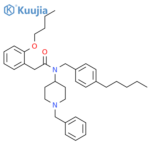 Benzeneacetamide,2-butoxy-N-[(4-pentylphenyl)methyl]-N-[1-(phenylmethyl)-4-piperidinyl]- structure