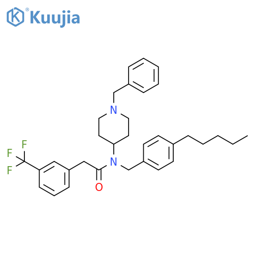Benzeneacetamide,N-[(4-pentylphenyl)methyl]-N-[1-(phenylmethyl)-4-piperidinyl]-3-(trifluoromethyl)- structure