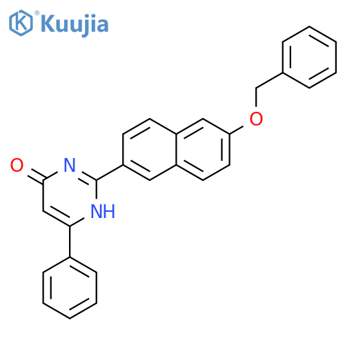 4(1H)-Pyrimidinone, 6-phenyl-2-[6-(phenylmethoxy)-2-naphthalenyl]- structure