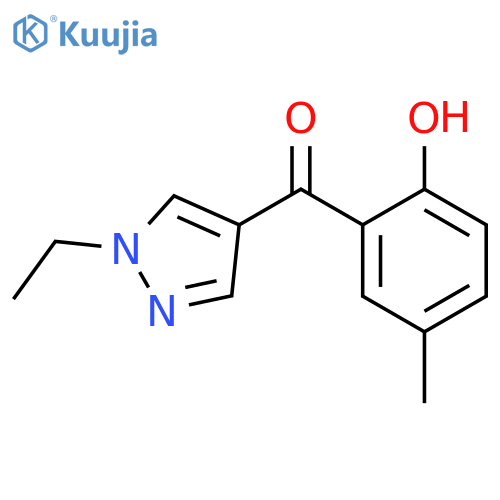 Methanone, (1-ethyl-1H-pyrazol-4-yl)(2-hydroxy-5-methylphenyl)- structure