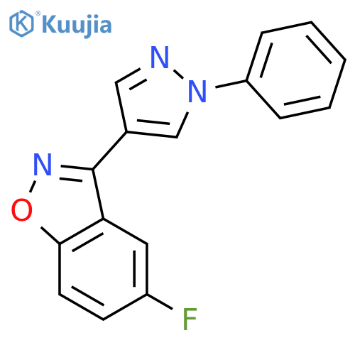 1,2-Benzisoxazole, 5-fluoro-3-(1-phenyl-1H-pyrazol-4-yl)- structure