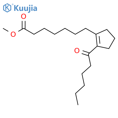 1-Cyclopentene-1-heptanoic acid, 2-(1-oxohexyl)-, methyl ester structure