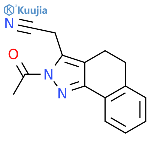 2H-Benz[g]indazole-3-acetonitrile, 2-acetyl-4,5-dihydro- structure