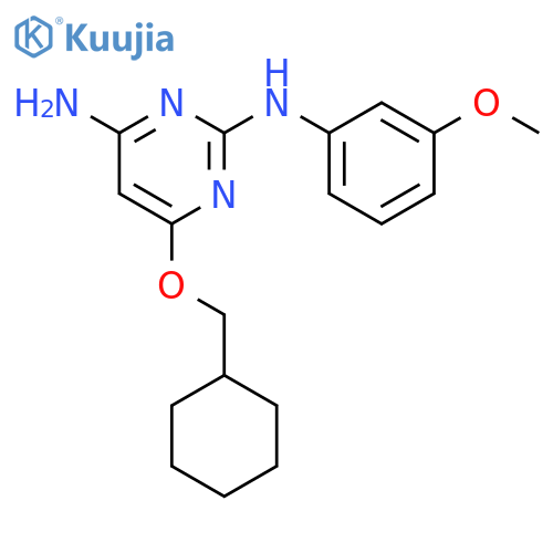 2,4-PYRIMIDINEDIAMINE, 6-(CYCLOHEXYLMETHOXY)-N2-(3-METHOXYPHENYL)- structure