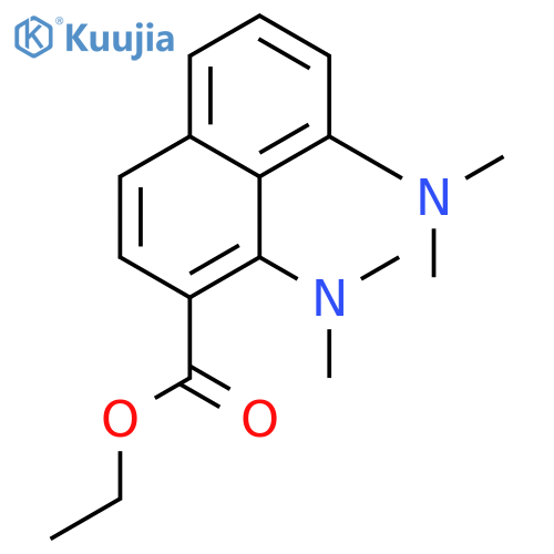 2-Naphthalenecarboxylic acid, 1,8-bis(dimethylamino)-, ethyl ester structure
