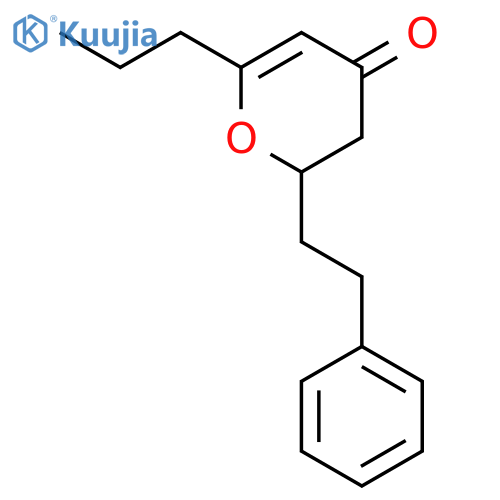 4H-Pyran-4-one, 2,3-dihydro-2-(2-phenylethyl)-6-propyl- structure