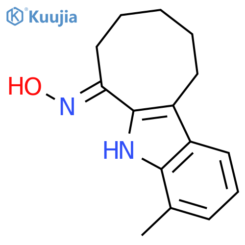 6H-CYCLOOCT[B]INDOL-6-ONE, 5,7,8,9,10,11-HEXAHYDRO-4-METHYL-, OXIME structure