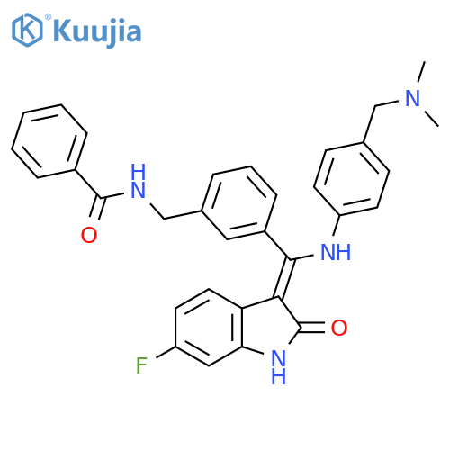 Benzamide,N-[[3-[(Z)-[[4-[(dimethylamino)methyl]phenyl]amino](6-fluoro-1,2-dihydro-2-oxo-3H-indol-3-ylidene)methyl]phenyl]methyl]- structure