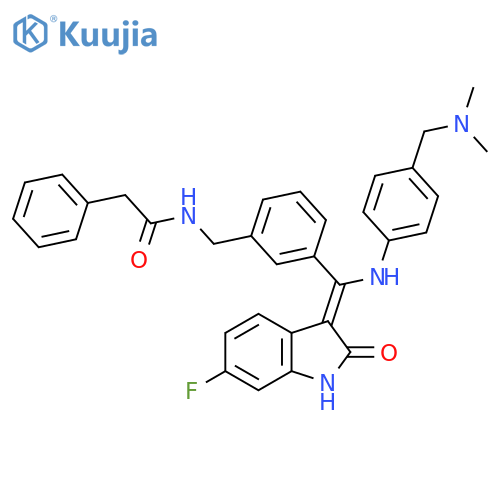 Benzeneacetamide,N-[[3-[(Z)-[[4-[(dimethylamino)methyl]phenyl]amino](6-fluoro-1,2-dihydro-2-oxo-3H-indol-3-ylidene)methyl]phenyl]methyl]- structure