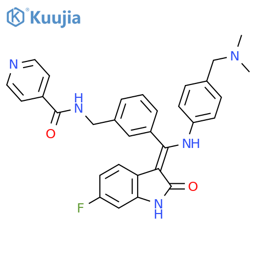 4-Pyridinecarboxamide,N-[[3-[(Z)-[[4-[(dimethylamino)methyl]phenyl]amino](6-fluoro-1,2-dihydro-2-oxo-3H-indol-3-ylidene)methyl]phenyl]methyl]- structure