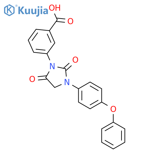 Benzoic acid, 3-[2,5-dioxo-3-(4-phenoxyphenyl)-1-imidazolidinyl]- structure